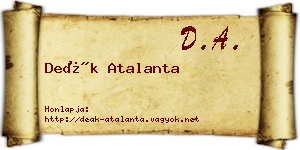 Deák Atalanta névjegykártya
